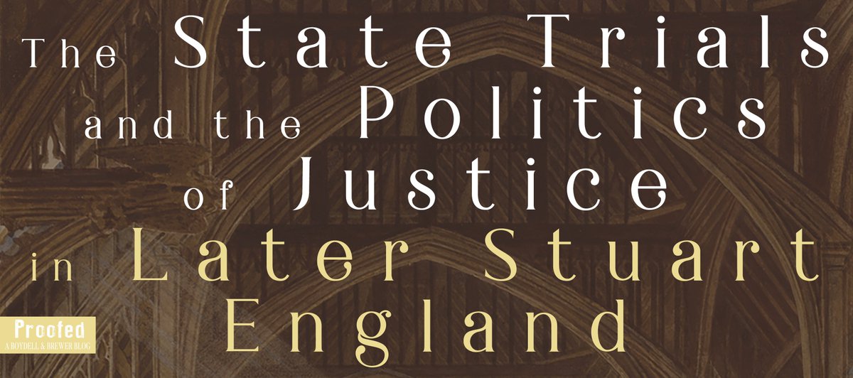 boydellbrewer's tweet photo. Today on the blog Brian Cowan &amp; Scott Sowerby discuss how their book, The State Trials and the Politics of Justice in Later Stuart England, came together &amp; went to press in the remarkable circumstances of a US President undergoing not one but two trials. https://t.co/aa8wcf4a3B https://t.co/Ziszxm1nNn