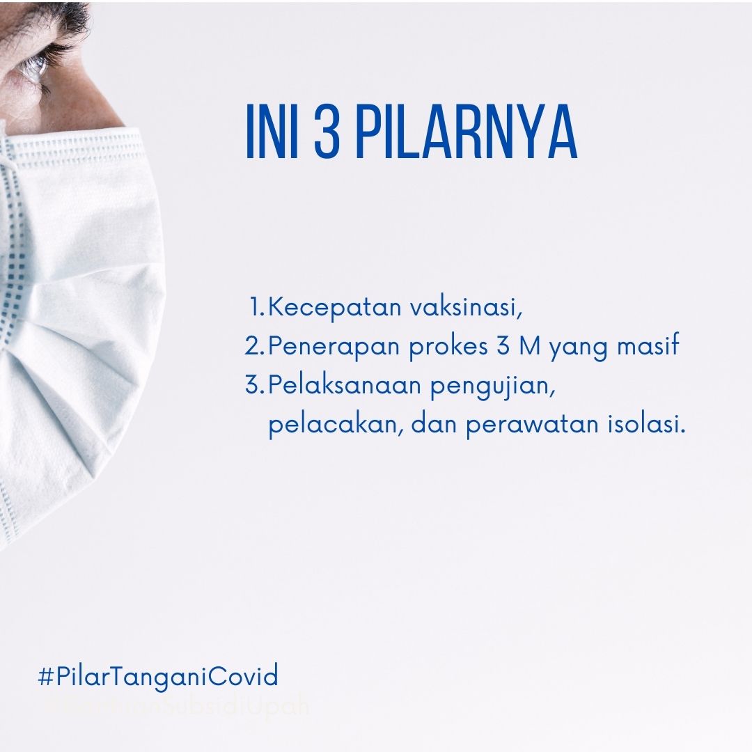 pujaningsa's tweet photo. 3 pilar penanganan: 1. Kecepatan vaksinasi, 2. Penerapan prokes 3 M yang masif, 3. Pelaksanaan pengujian, pelacakan, dan perawatan isolasi. #PilarTanganiCovid 
 #SemangatSalingBantu https://t.co/DjxxXEJMCb