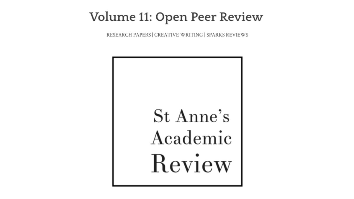 StAnnesJournal's tweet photo. The Open #PeerReview process for Volume 11 of St Anne's Academic Review has now commenced. You may submit a review for any of the nine academic articles, provided you meet our Peer Reviewer criteria. 

The deadline for reviews is 23.59, Friday 20 August. 
https://t.co/bKHPouPqGN https://t.co/FhbwZIV9cN