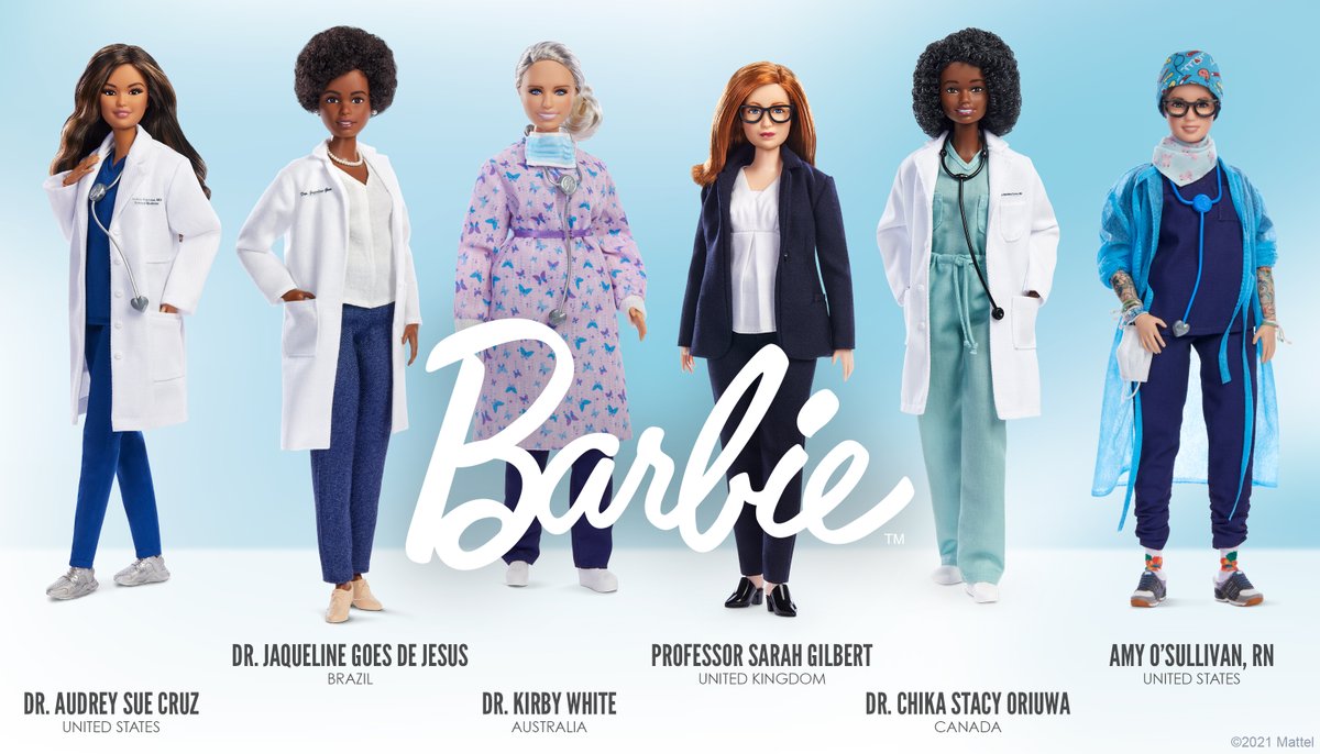 Barbie is proud to honor 6 frontline workers from around the world with #OneOfAKind dolls in their likeness. From an ER nurse to a biomedical researcher and more, these heroes continue to serve their communities, and inspire generations to follow their lead. #ThankYouHeroes