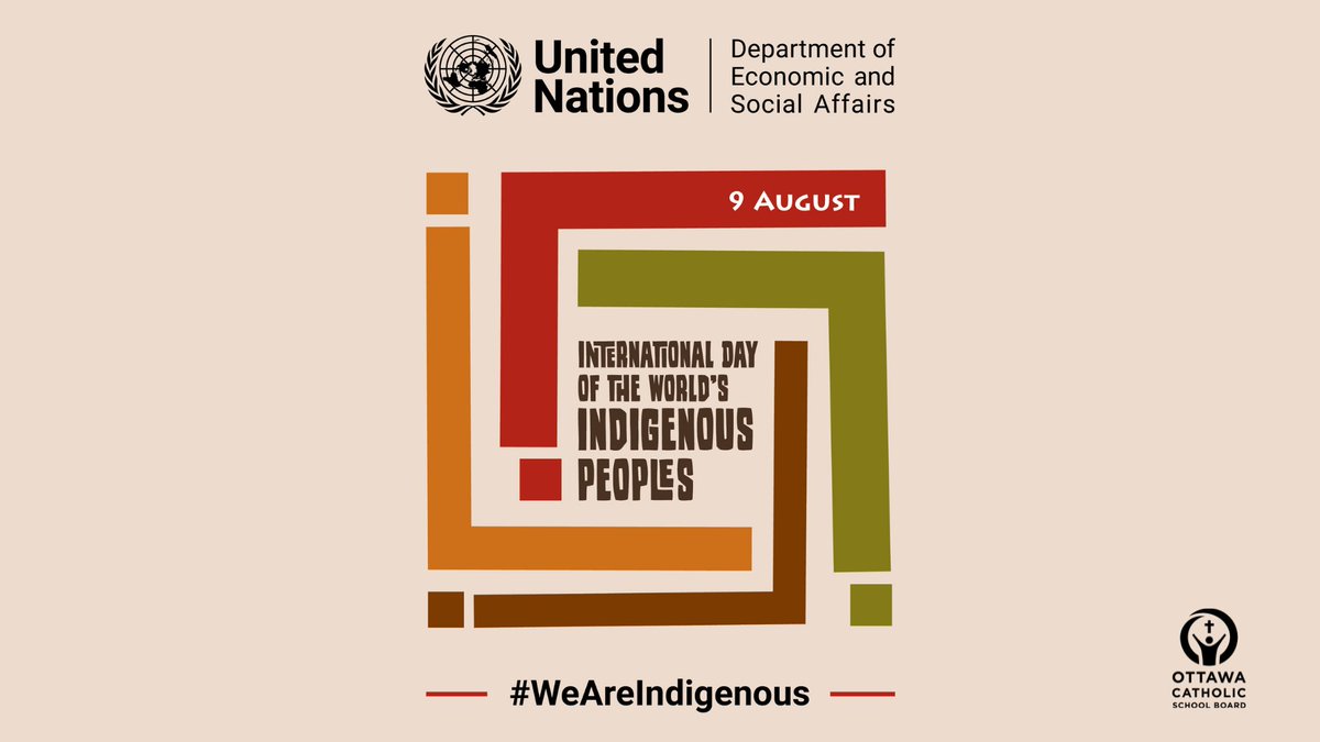International Day of the World’s Indigenous Peoples recognizes the rights of #IndigenousPeoples around the world. 🌎🧡 Together, we continue to honour the dignity of every person, embracing diversity and creating a safe and welcoming place for all. #ocsbIndigenous #IndigenousDay