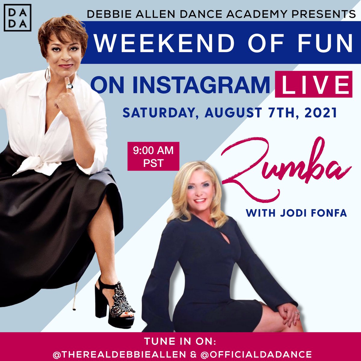 OfficialDADance's tweet photo. You’re in for a treat this weekend! 😍 Mark your calendars for Zumba with @JodiFonfa at 9am PST on the #WeekendofFun! Get ready to drip some holy water! 💦 https://t.co/oRf0XiFtUS