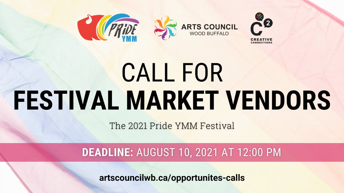 ArtsCouncilWB's tweet photo. 🌈Last week to apply to be a Market Vendor for the 2021 Pride YMM Festival!🌈
Showcase your business with Pride!
Deadline to apply is August 10th at 12PM!
APPLY: https://t.co/U8K5jEGLmK
#YMMArtsTogether #YMM #PrideYMM #Pride #Marketplace #Vendors #ShopLocal https://t.co/2G4vBmTS0v