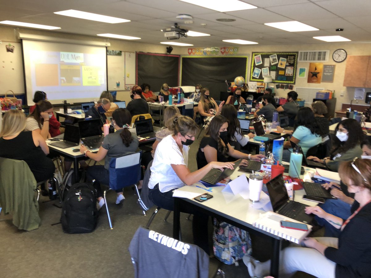 MayRanch's tweet photo. May Ranch teachers are excited to be back, learn, and get ready to welcome scholars Monday!! #valverde #mayranch #feeltheneedforlearning #growingscholarsandleaders https://t.co/QzVhqYMpsT