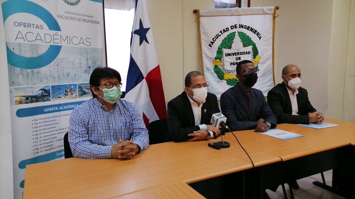 UNIVERSIDAD_PMA's tweet photo. El Decano de la Facultad de Ingeniería Elías López acompañado de los  docentes de la unidad académica Michael Castillo y Jorge Martínez en compañía del director académico del C.I.F.E. anunciaron la realización de un Congreso Internacional para  septiembre del presente año. https://t.co/d7761oBPBT