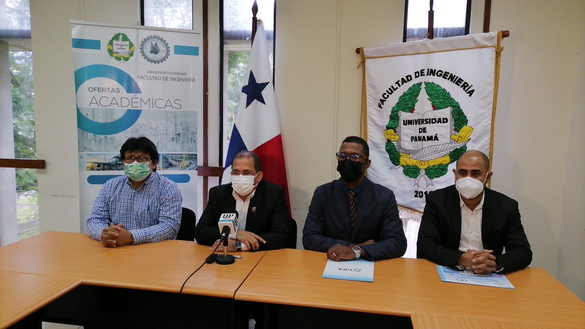 UNIVERSIDAD_PMA's tweet photo. El Decano de la Facultad de Ingeniería Elías López acompañado de los  docentes de la unidad académica Michael Castillo y Jorge Martínez en compañía del director académico del C.I.F.E. anunciaron la realización de un Congreso Internacional para  septiembre del presente año. https://t.co/d7761oBPBT