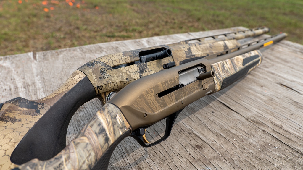 GouldBrothers's tweet photo. It's a Shotgun Showdown, Beretta A400 Extreme Plus vs the Browning Maxus 2. Who wins? Check out Steve's most recent video on the Target Focused Life Youtube channel and see which shotgun he chose as the winner of the showdown. https://t.co/nRa70JkFJ2 https://t.co/osloA9htnW