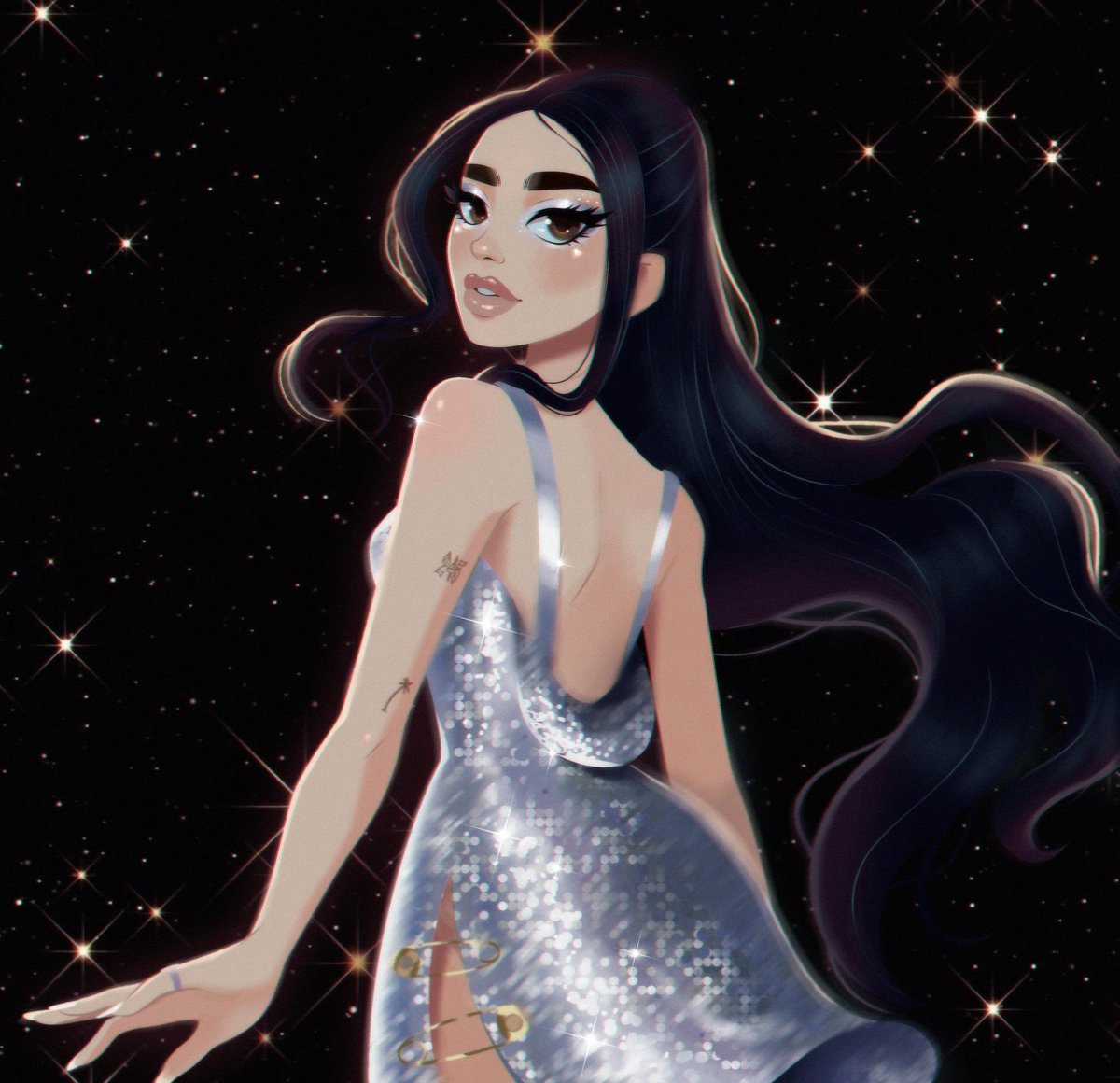 CANlGETlT's tweet photo. 😍😍😍 I look like one of those anime girls 🚀🚀 Thanks for drawing me 🥺 Submit more! I might make a challenge. #Levitating🚀 https://t.co/FUjEG4yGyy