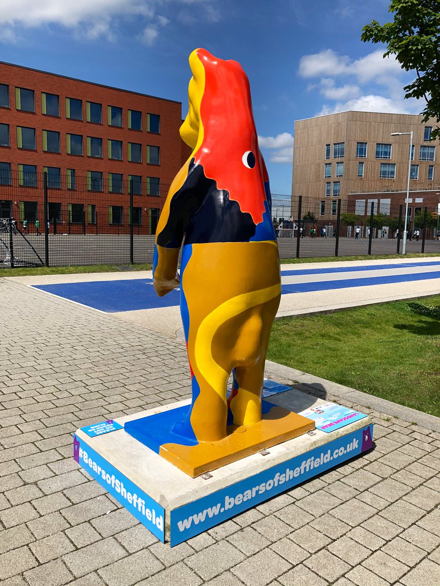 steelcitysnaps's tweet photo. There’s a second @BearsofSheff up at the @OLPSheffield @OlpStadium “Landscape Bear” was created by Phil Root and features a simplified landscape with day on the front and night on the reverse 🐻 @SheffChildrens #BearsOfSheffield #Sheffield #SheffieldIsSuper https://t.co/I59ZzMbUEn