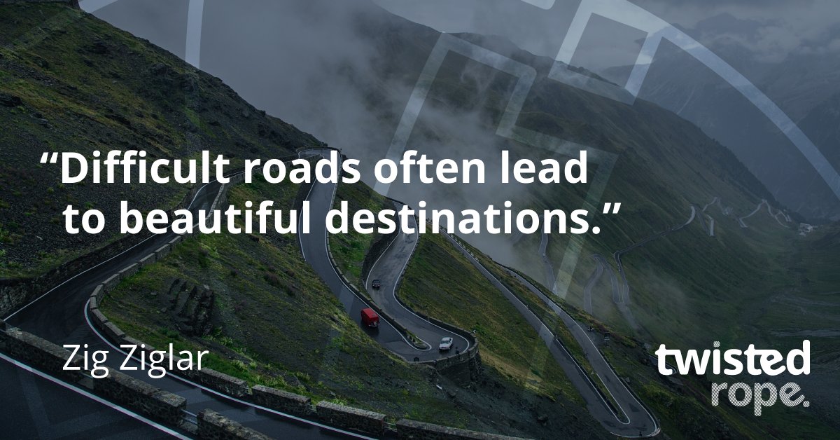 This week's #TwistedQuotes 1 of 3
“Difficult roads often lead to beautiful destinations.”
– Zig Ziglar (buff.ly/39iPmgh) selected by Hannah Kelley #MotivationalQuotes #JourneyToSuccess
