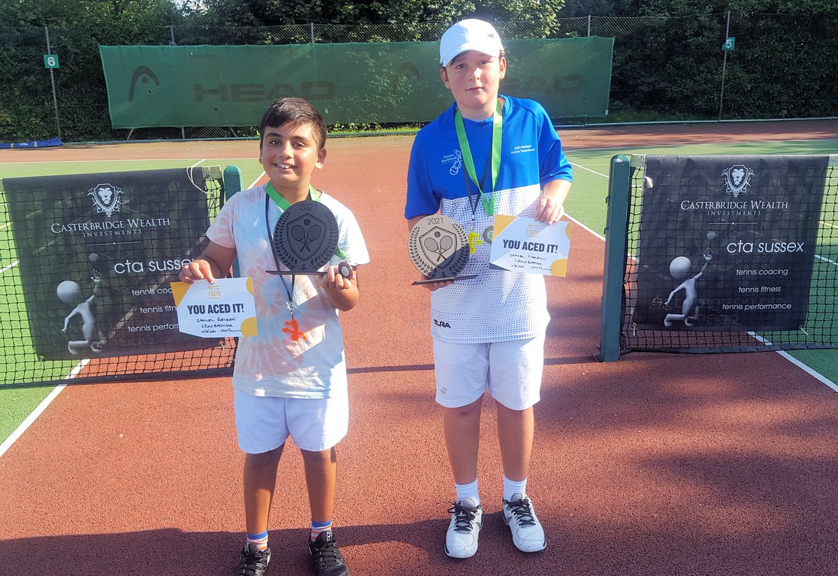 Winner and Runner up of the 11 and Under Boys Singles held at Crowborough Tennis And Squash Club.