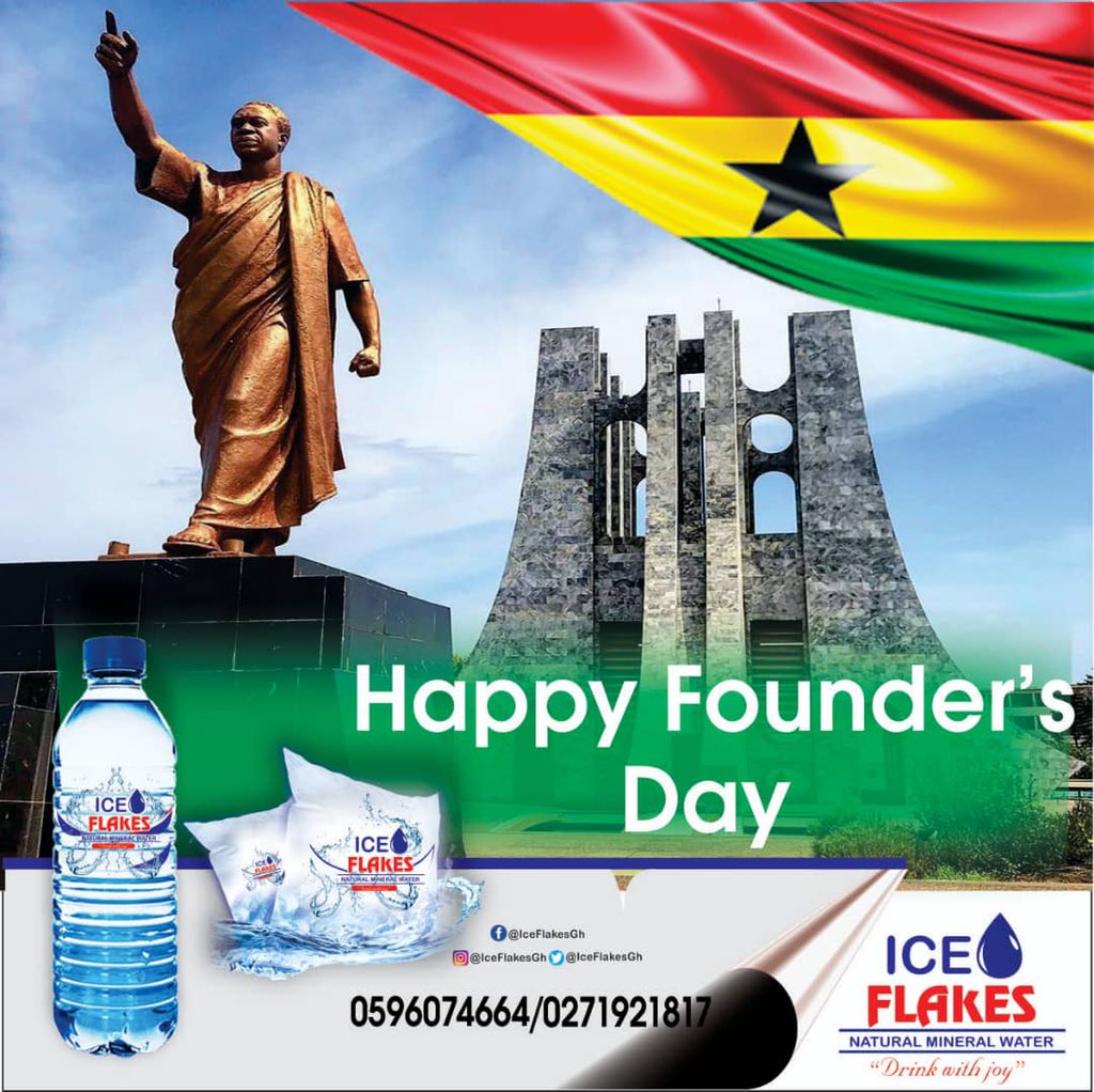 IceflakesGhana's tweet photo. Happy Founders Day!🇬🇭 
#IceFlakes
#DrinkWithJoy https://t.co/l9kbbcLdV7