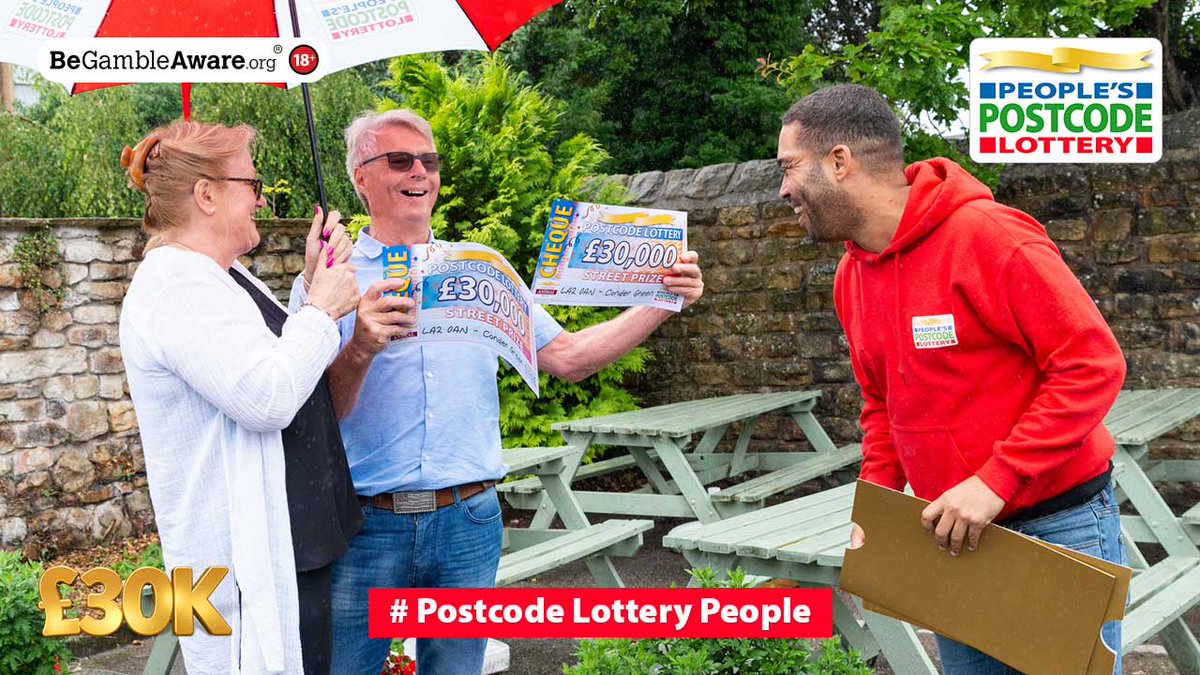 PostcodeLottery's tweet photo. Thanks to playing with two tickets, #ConderGreen player Barbara &amp; her husband Dennis scooped £60,000 in today's #30KADAY prize! 💸

They're planning to go on holiday to the USA - their favourite destination - thanks to this win! ✈️

https://t.co/PR5rXnrjsF https://t.co/06ClCWqyQq