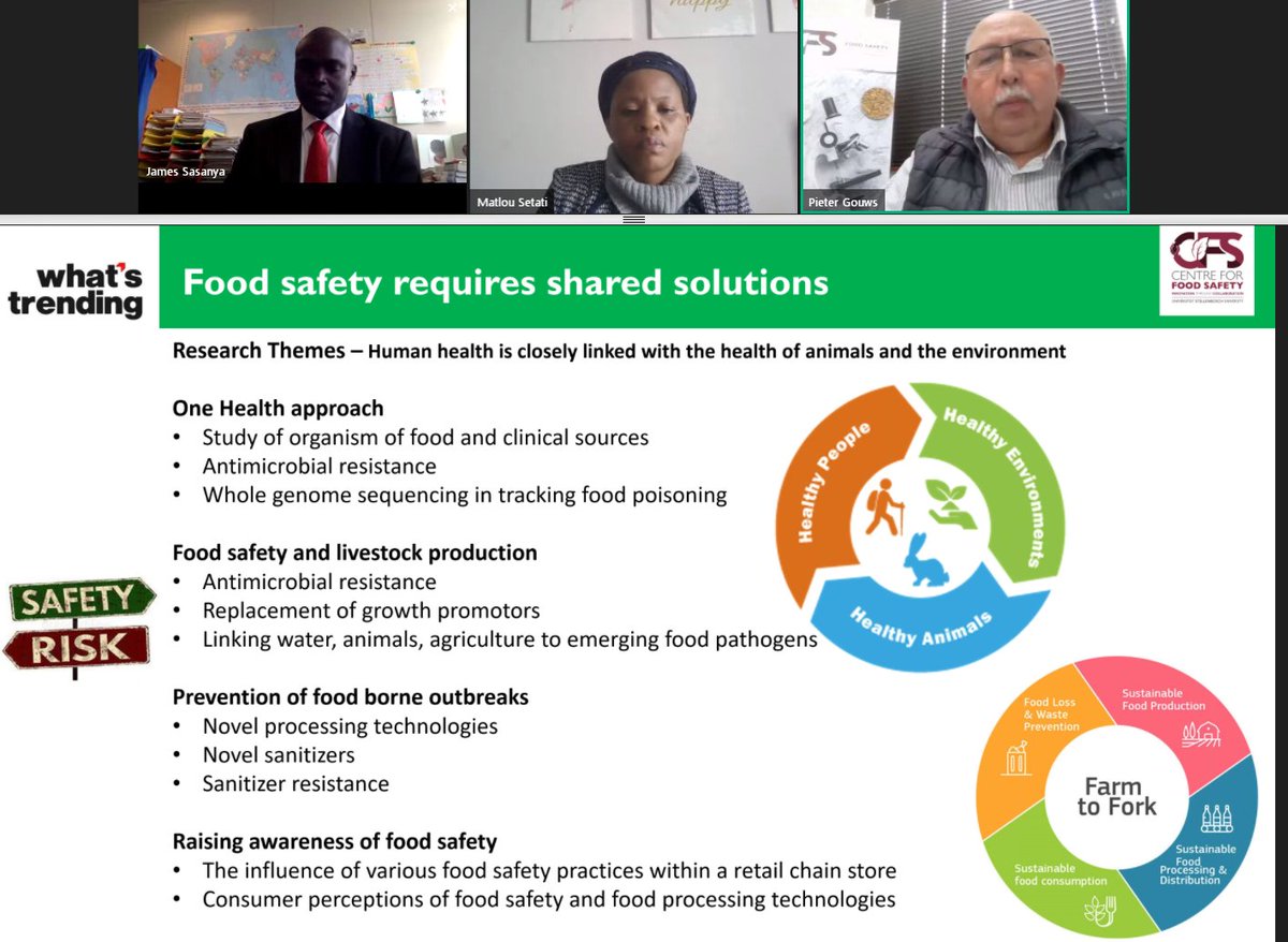 FoodFocusSA's tweet photo. Centre for Food Safety, @StelliesFoodSci speaking about the need for shared solutions to achieve #foodsafety for the continent, at today's Africa Food Safety Workshop brought to you by the @NMISouthAfrica #afsw2021 https://t.co/MMJEmpZ5Tx