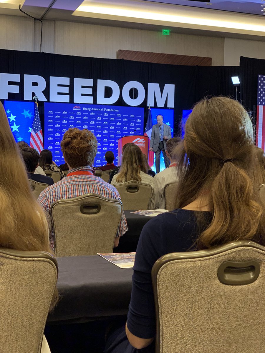 YafGmu's tweet photo. Starting the morning off right with Dr. Burt Folsom! We’re so excited to hear from him again! #YAFCon @BurtFolsom #RushYAF #UpgradeToYAF https://t.co/DcUTaskjjs