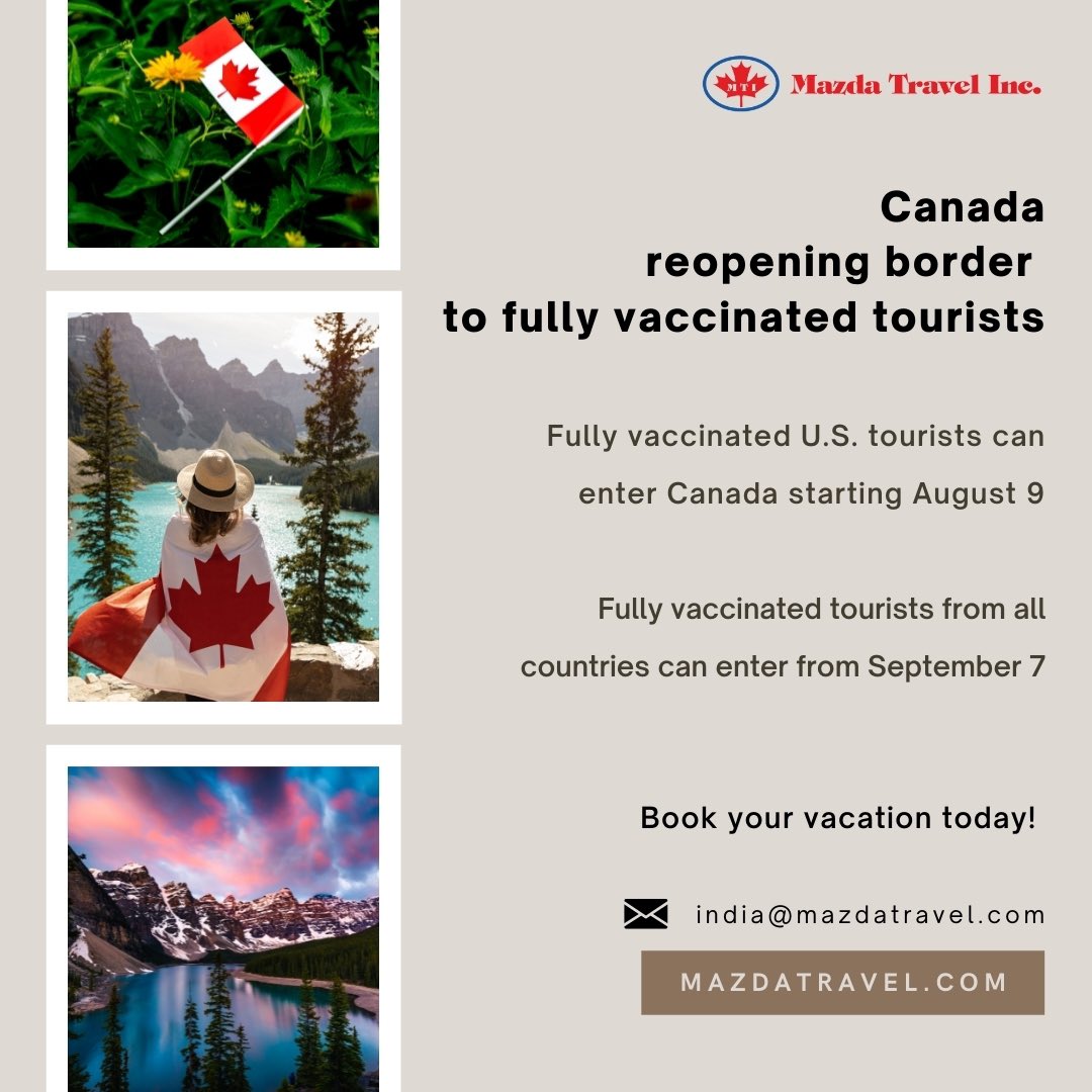 Mazda_Travel's tweet photo. Canada reopening soon for tourist. Plan your Canadian today
#ExploreCanada
india@mazdatravel.com
#travel #canada #vancity #banff #jasper #niagarafalls #toronto #ottawa #maple #downtown #travelcanada🇨🇦 #vacation #holiday
@ParksCanada @Albertaparks @OntarioParks @Canada @AirCanada https://t.co/4EhVXcwBUL