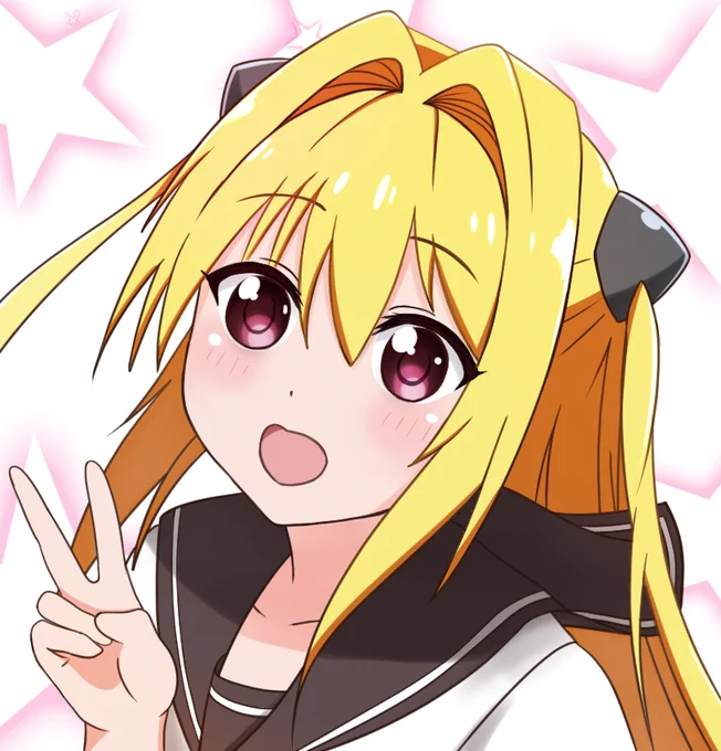 #ゆるゆり
#金色の闇
#ToLOVEる 
毎日ヤミちゃん描けてら描く4日目
ゆるゆり風ヤミちゃん! 