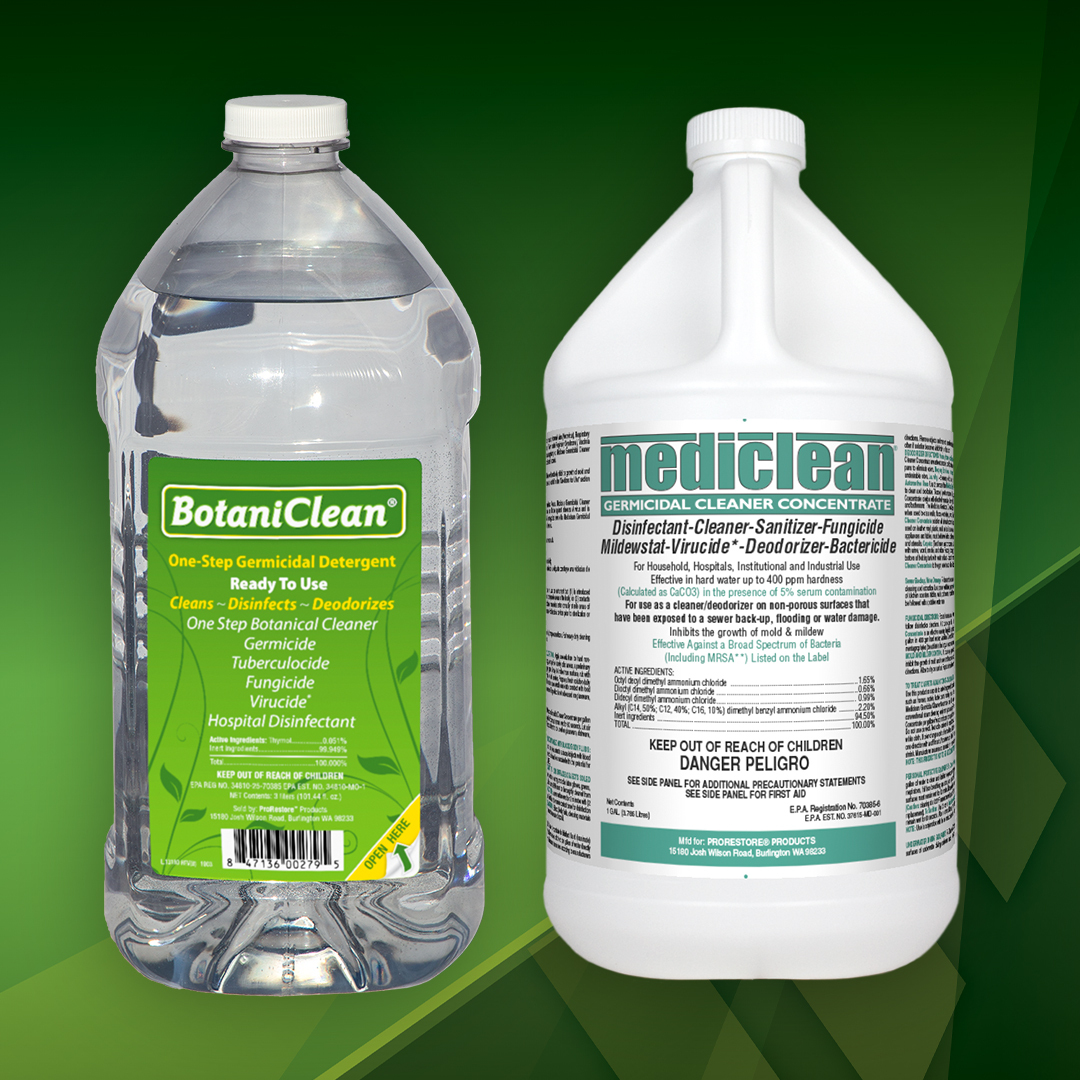 Still the NEED for CLEAN continues! Count on thymol-based Botaniclean—no PPE required (EPA Reg. #34810-25-70385). Or choose Mediclean Germicidal Cleaner Concentrate (EPA Reg. #70385-6). Both are effective against COVID-19 per EPA List N.