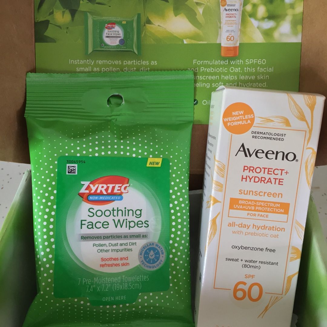 sunflower2014sb's tweet photo. Just in time as allergy and sunshine getting the best of me! Thanks @Influenster for the complementary @AveenoUS and @ZyrtecAllergy products. Now I’m #PrepareForAnywhere https://t.co/bW3lHXRQxD https://t.co/BWcbcKDjs8