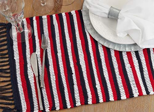 StylesiloveCom's tweet photo. Fennco Styles Striped Patriotic Chindi Tassel Cotton Table Runner 16" W x 72" L - Multicolored Table Cover for Home Décor, Dining Table, National Holiday and Special Events $43.99 https://t.co/5MAVN1rONt https://t.co/X4kVwIHV0m