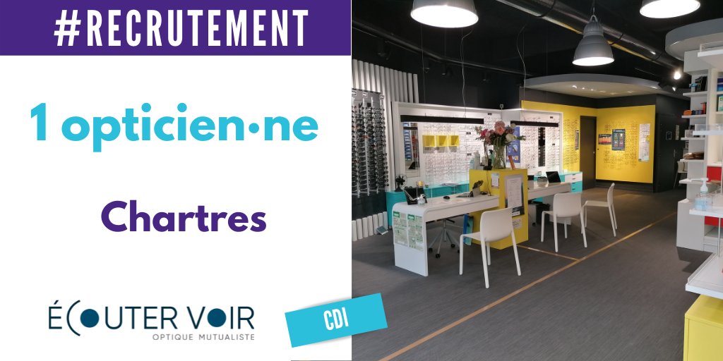 Notre magasin Écouter Voir Optique Mutualiste de Chartres (28) recherche 1 opticien·ne en CDI à temps plein dès que possible.
📨 Postuler : talentdetection.com/groupe-vyv/off…
👍 Pourquoi nous rejoindre : mfcvl.com/emploi