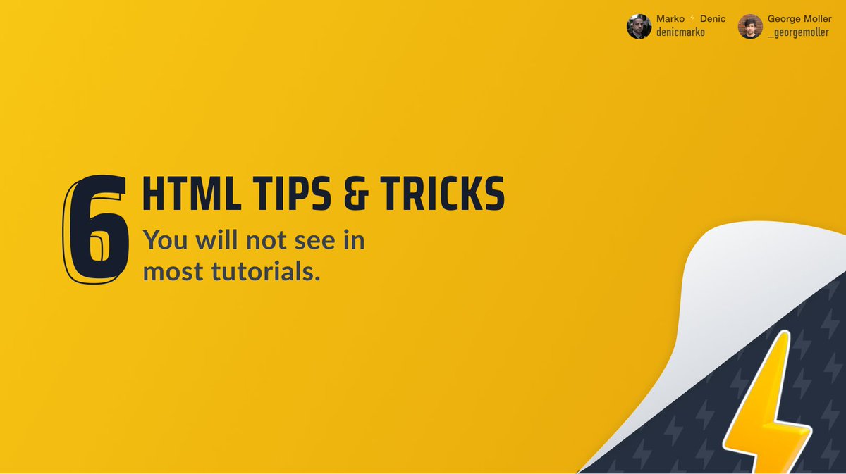 _georgemoller's tweet image. 6 HTML tips and tricks that will make your life easier as a front end developer.
🧵Thread 👇