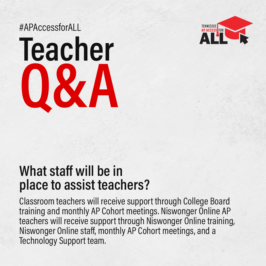 Looking for ways to increase your educational impact as a teacher? #APAccessforALL is looking for more TN teachers to join their staff. Check out this Q&amp;A or visit tnapaccessforall.org/teachers/ to learn more. <a href="/NiswongerFound/">Niswonger Foundation</a> <a href="/NiswongerOnline/">Niswonger Foundation</a> <a href="/TNedu/">TN Dept of Education</a>