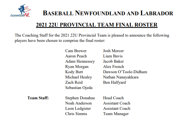 BaseballNL's tweet photo. Good luck to our 17U and 22U teams as they touchdown in Halifax today to compete at the 2021 Atlantic Showcase event

Schedule ⬇️
https://t.co/uONvOqLwGa https://t.co/Nta99xXV4L