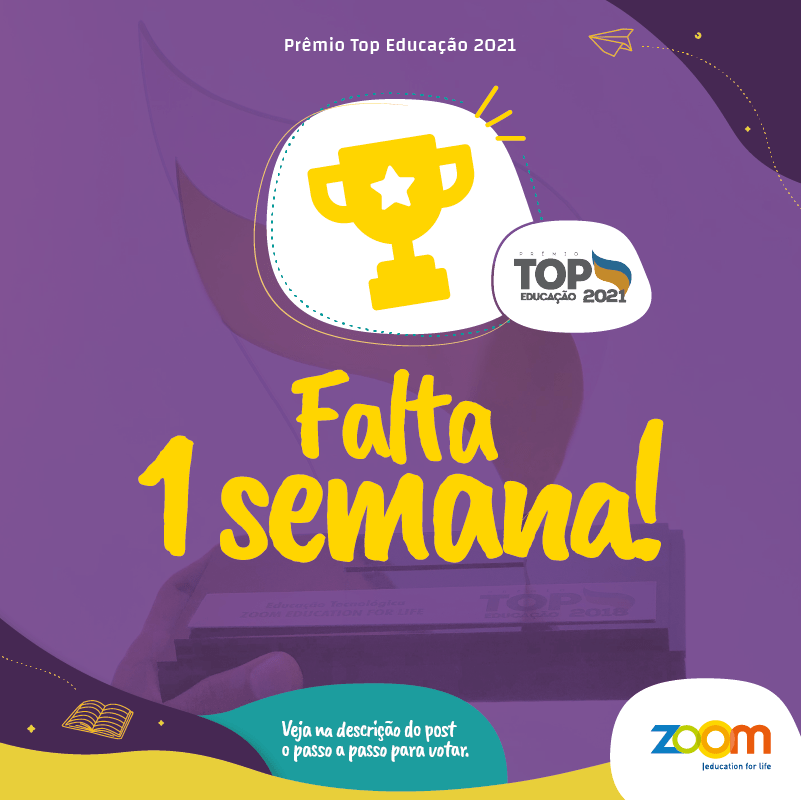 ZOOMeducation's tweet photo. Estamos participando do Prêmio Top Educação 2021 na categoria Educação Tecnológica.

Veja abaixo o passo a passo de como votar:
1. Acesse o site do prêmio: https://t.co/Thzgpe8ryf
2. Cadastre-se, vá até a categoria Educação Tecnológica e vote na ZOOM! https://t.co/xu2p590cNb