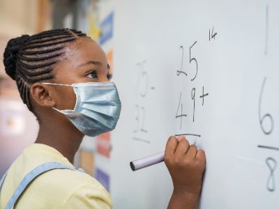Student wearing a mask.