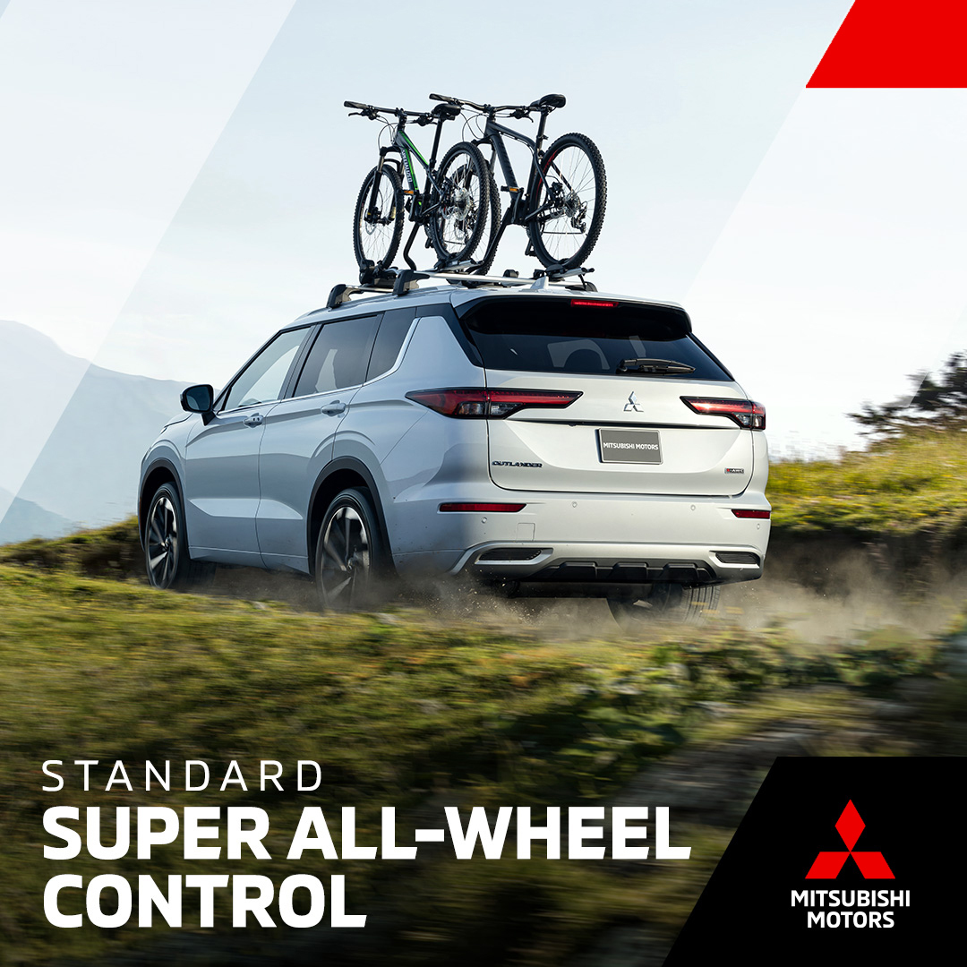 MetrotownMitsu's tweet photo. With standard Super All-Wheel Control, the 2022 Outlander can go where the road takes you, and past where the roads end! 

Shop Outlander: https://t.co/rsaz9jHfc6 https://t.co/4uQVBmm2vq