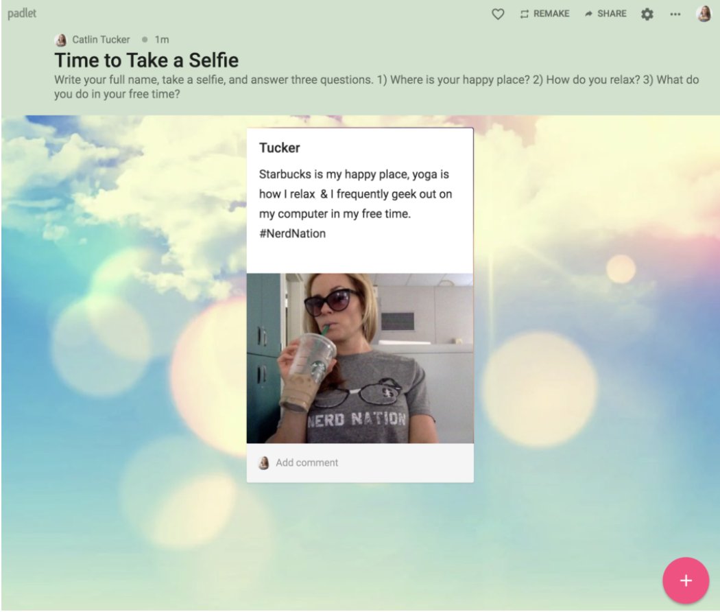 Learning student names can be tough. Check out this "Time to Take a Selfie" icebreaker using <a href="/padlet/">Padlet</a>. Ask #students to pair images w/fun facts! Also great on @Flipgrid if you want to hear students pronounce their names!

catlintucker.com/2018/07/selfie…
#edchat #backtoschool #teachers