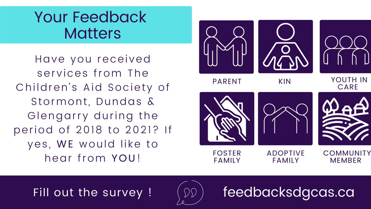 CornwallCAS's tweet image. Your feedback matters! Click to fill our the survey.
feedbacksdgcas.ca