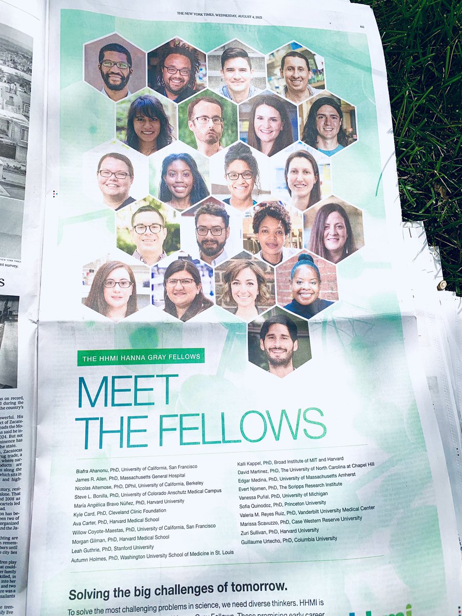 Meet the #HannaGrayFellows! We are in the @nytimes! So excited to be part of this wonderful group of scientists!!👩🏽‍🔬 @HHMINEWS