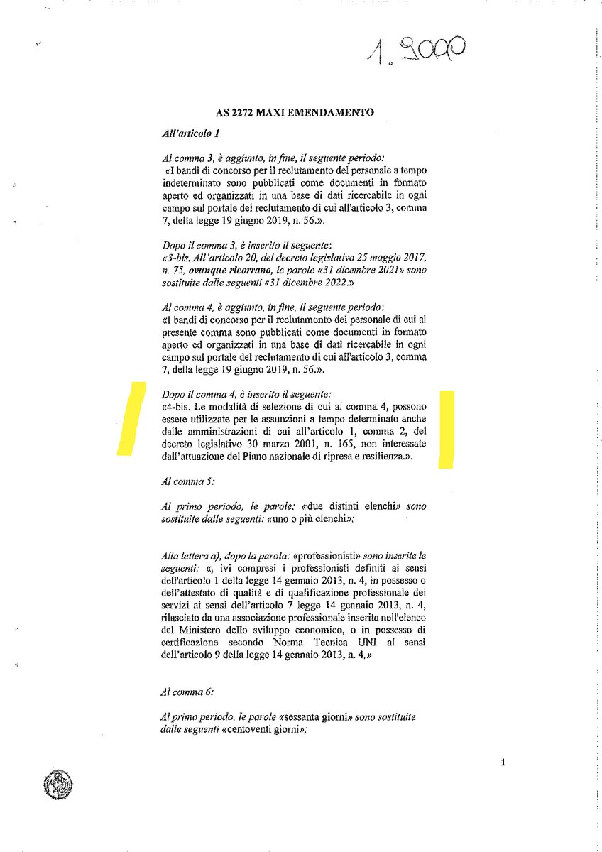 ComitatoPa's tweet photo. Ci era stato spiegato che il sistema del DL 80/21 doveva servire per i progetti PNRR. Ora col #MaxiEmendamento esce fuori che può essere usato anche al di fuori da quelle ipotesi! Che gioco è? #ugualiallapartenza @renatobrunetta @federicadieni @GiovanniPaglia @ValeriaValente_ https://t.co/GpgXBgpEum