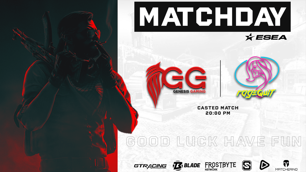 xGenesisGamingx's tweet photo. Game Time👊

🚨Our new @CSGO roster will be taking on @RageQuitZA for their debut match in @ESEA season38 open! 

🔥Catch us live over on @L0LS0RRy's twitch channel https://t.co/IszfXOitUh 

Server is up at 20:00 SAST!
GlHF https://t.co/GKJTg4Ufru