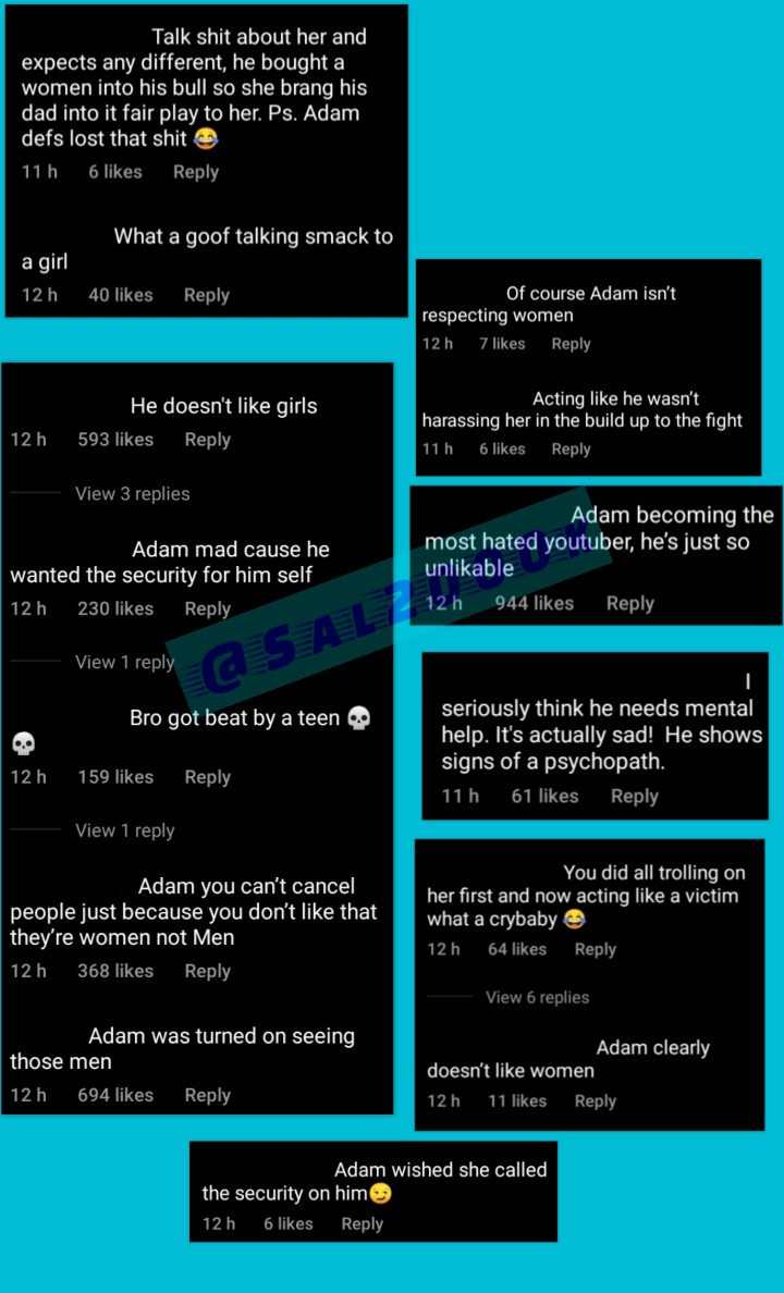 Sal2000k's tweet photo. These comments about Adam Saleh are too funny 😂 https://t.co/dcFnmObtsf