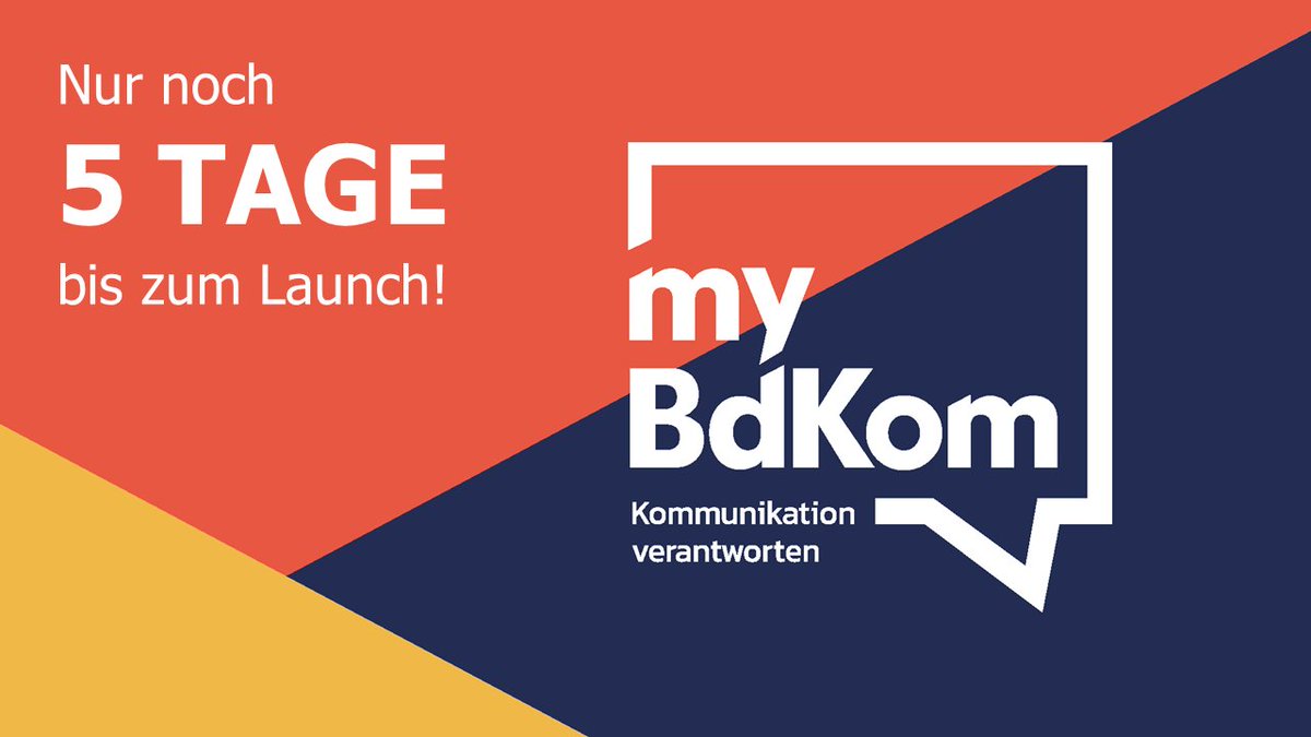 Nur noch 5 TAGE, dann launchen wir die neue Mitglieder-App myBdKom! 

Unter anderem hat sie ein Mitgliederverzeichnis mit Filteroption sowie eine Chat-Funktion, die den direkten Austausch zwischen Mitgliedern in Zukunft ganz einfach macht. 

#KommunikationVerantworten #myBdKom