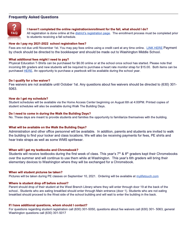 WMSGenerals129's tweet photo. Here it is! Washington's summer mailer full of information and FAQ's about the 2021-2022 School Year! #TheGeneraWay https://t.co/0VqjOD1pyu