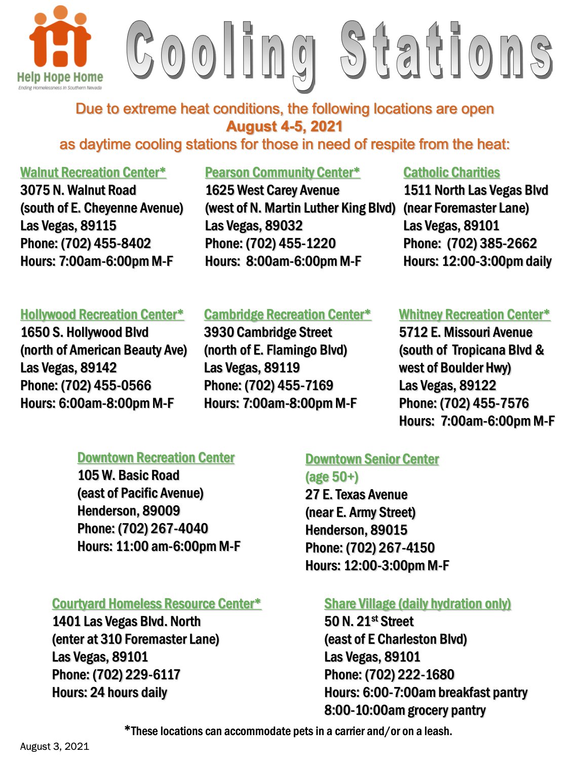City of Las Vegas on Twitter "Cooling stations are OPEN for anyone who