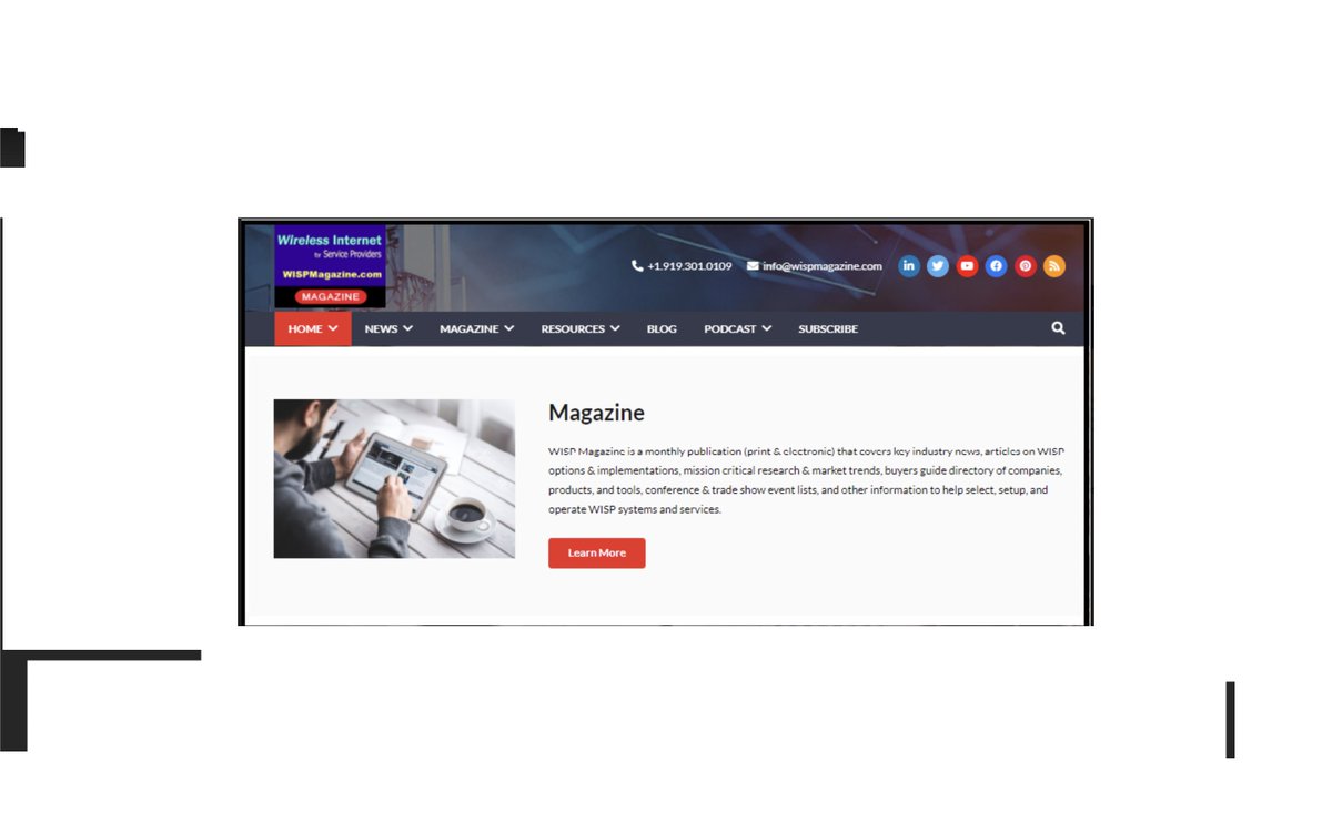 wispmag's tweet photo. WISP Magazine’s articles cover wireless system &amp; service options, innovations, industry regulations &amp; other solution &amp; implementation information about wireless broadband Internet systems - https://t.co/fAMtEz1CWL #WISPMagazine #WISPArticles #WirelessArticles #ISPNews https://t.co/Kg72M3Sznf