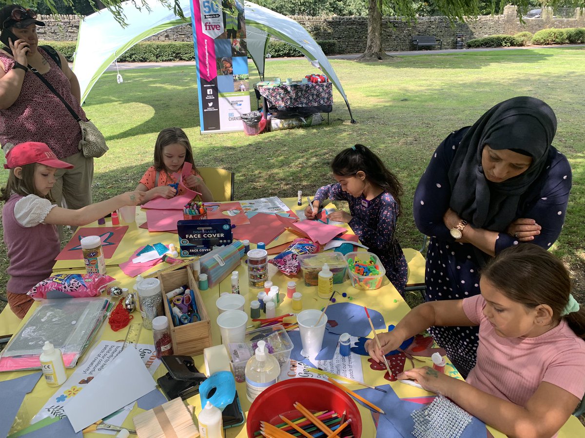 TurfsUp_'s tweet photo. Such a great day at #PlayDay2021 in Ladyhill Park, Allerton. So much glitter, glue &amp; good times 🌟 Huge thanks to @thebrickbox for the arts &amp; crafts donations 🙌🏾🤸🏽‍♂️👩‍🎨 Big smiles all round 😊

#HAF2021 @bradfordmdc @educationgovuk @Play_Bradford @MyLivingWell1 #bradford2025 https://t.co/zARjht1edW
