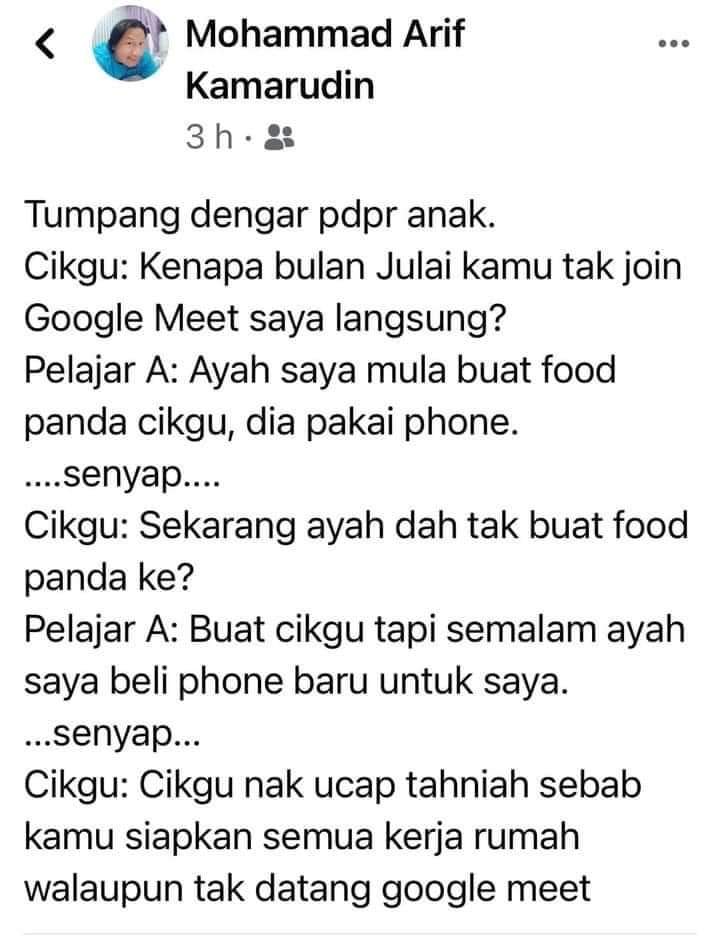 afyanIFP's tweet photo. Sebak pula baca tulisan ini 😭😭😭😭

Teringat lirik lagu Inteam 

"Oh Ayah
Tak pernah kutanya
Kemana tumpahnya keringatmu
Oh Ayah
Tak pernah kuhitung
Berapa banyak kerutan di dahimu
Yang kupinta hanyalah kemahuan hatiku
Yang sedaya ayah laksanakan"

The struggle is real! https://t.co/GzmWCvxxaV