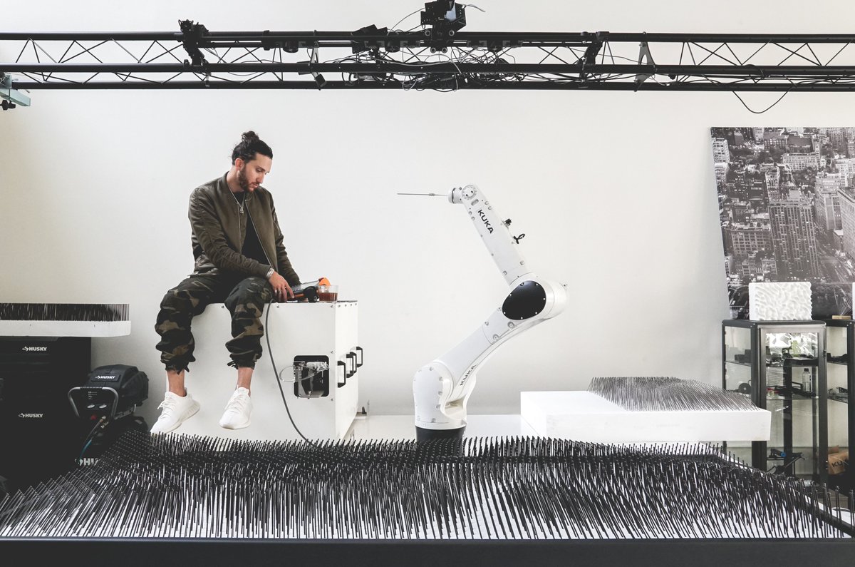 Throwback from my old studio in East Oakland working on 'Tectonics' 🤖🎨 #art #fineart #creativecoding #creativerobots