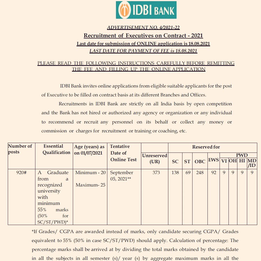 alashshukla's tweet image. RECRUITMENT IN IDBI BANK ON CONTRACT BASIS

Ye to bas shuruaat h..