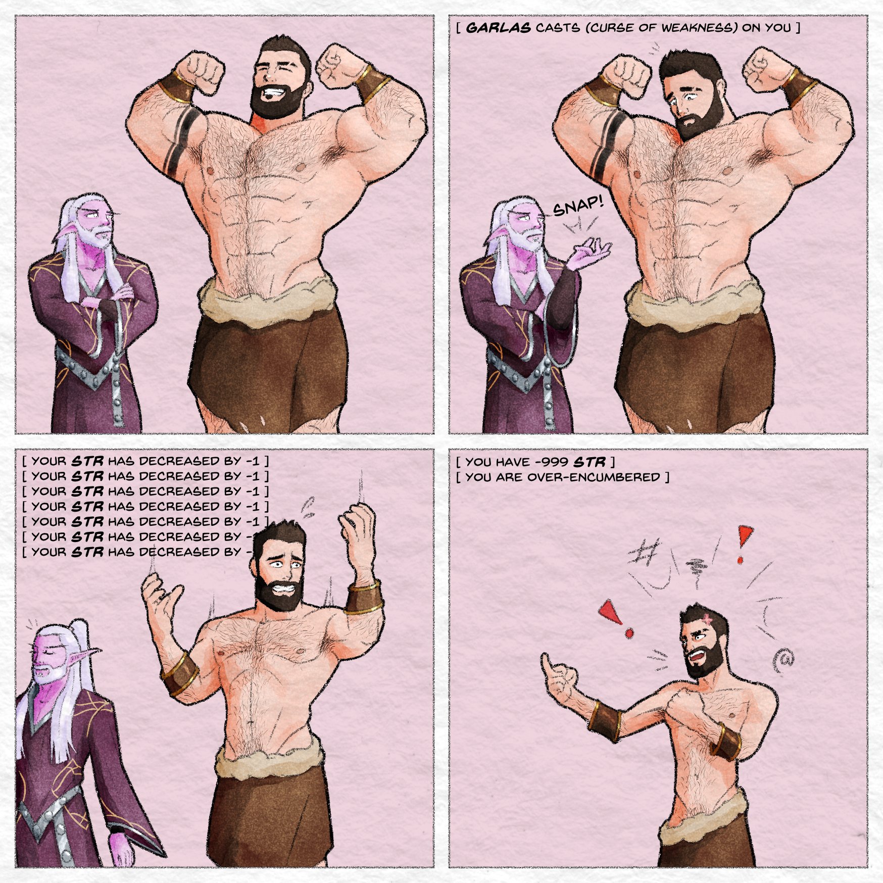 Taogebear! 🎨 (Commissions: Closed) 📢 on X: And now for a fun little  muscle drain comic! ft. my OCs, Garlas🧝🏻‍♂️ and Baraldr🧔🏻 [ 𝚈𝚘𝚞𝚛  𝚂𝚃𝚁 𝚑𝚊𝚜 𝚍𝚎𝚌𝚛𝚎𝚊𝚜𝚎𝚍 𝚋𝚢 -𝟷 ] bara muscledrain 