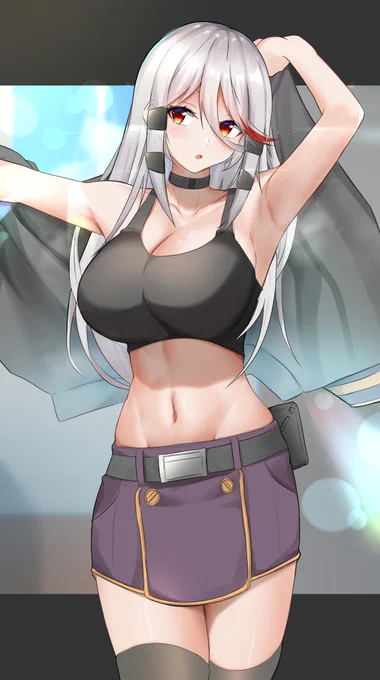外出前の銀髪美少女さん☀️ 