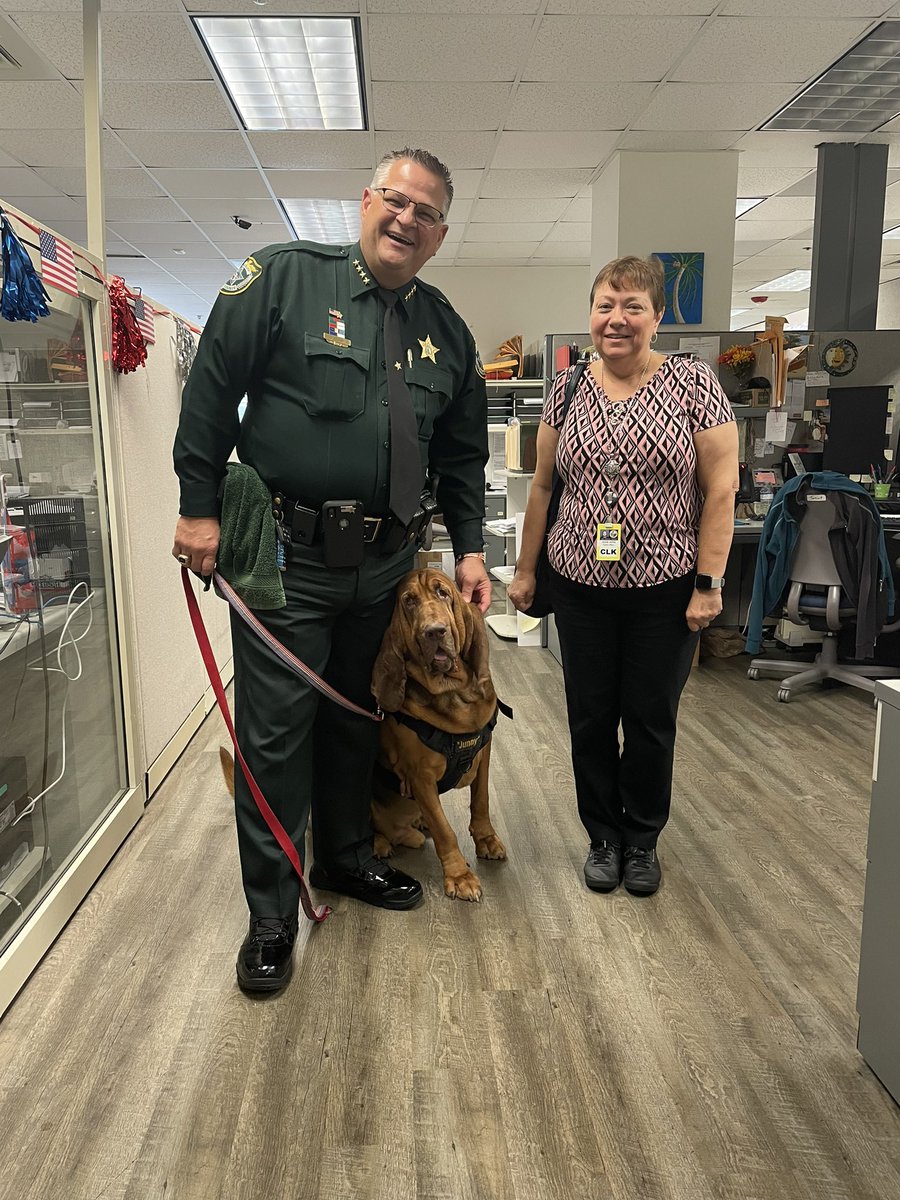 BrevardClerk's tweet photo. We want to thank @SheriffIvey for fulfilling one of the wishes of deputy clerk Joyce Johns! Joyce will be spending the day with the Sheriff (and Junny!) as part of our office’s Three Wishes Program.
#FLClerks #FLSheriffs https://t.co/ZPW8LLEZH9