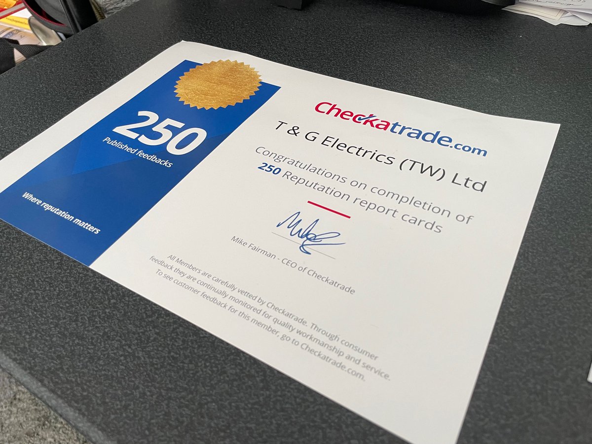 TGElectrics's tweet photo. Over 250 published reviews on just 1 of 4 review platforms we feature on with a 9.98 out of 10 average review score. This represents years of hard work to ensure you know your hiring a reptuable company. #electrician #tunbridgewells #electricianlife #kent https://t.co/1BtuyKrsxi