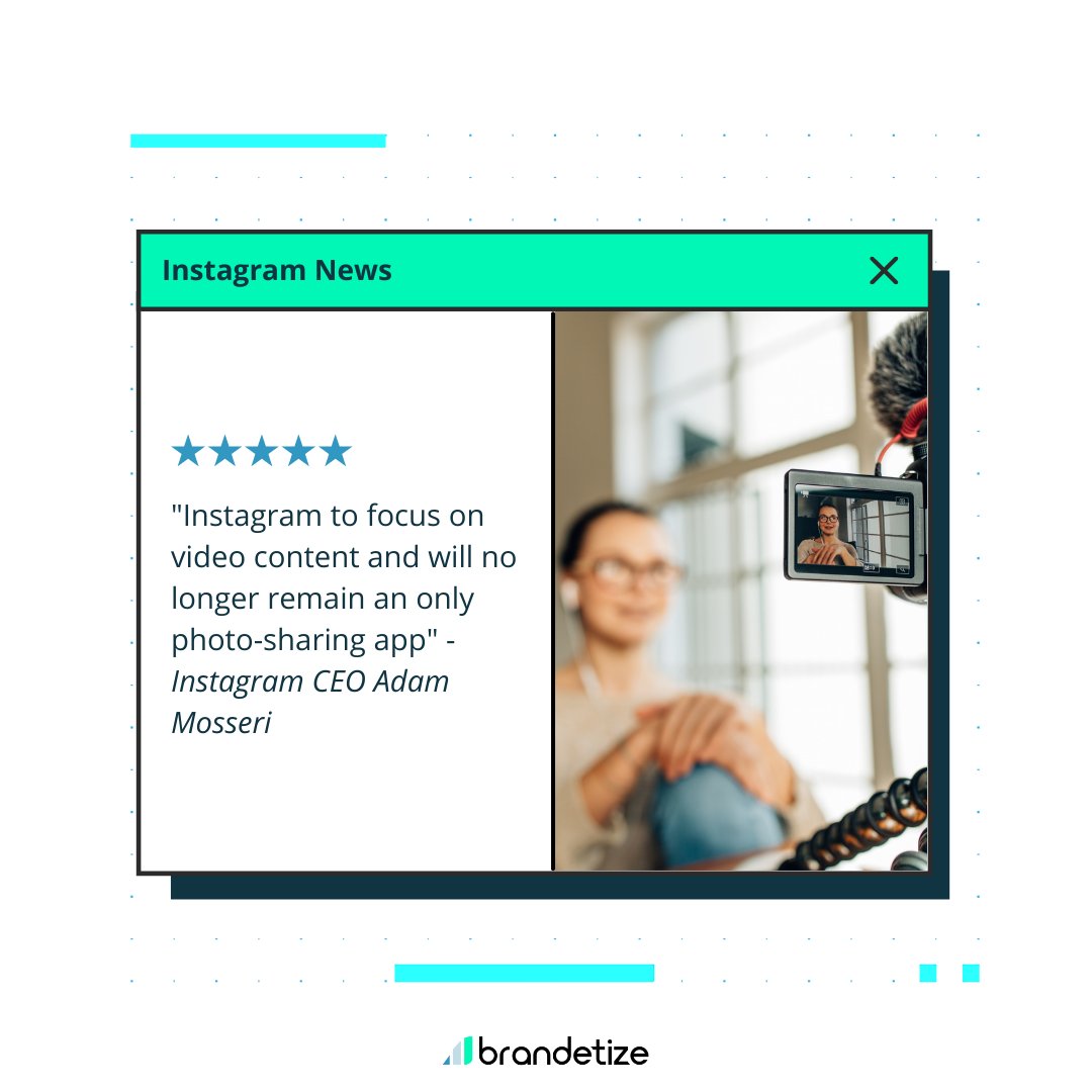 Instagram CEO announced the app will soon focus more on video content to take on competitors like YouTube and TikTok. 

What do you think? Comment your thoughts in a thread👇